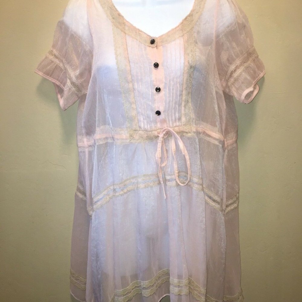 Za Zen womens medium top gauzy embelished pink  de